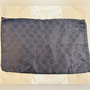 Gucci Brown Satin Dust Bag.